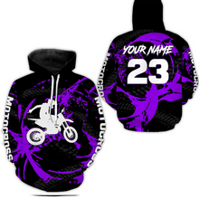 Load image into Gallery viewer, Custom Dirt Bike Jersey Purple Motocross Jersey Upf30+ Mens Women Racing Shirt| CTP28