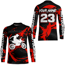Load image into Gallery viewer, Custom Dirt Bike Jersey Red Motocross Jersey Upf30+ Mens Women Racing Shirt| CTP28