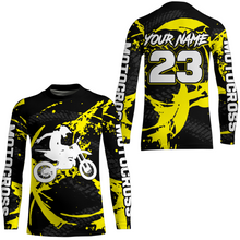 Load image into Gallery viewer, Custom Dirt Bike Jersey Yellow Motocross Jersey Upf30+ Mens Women Racing Shirt| CTP28