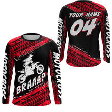Load image into Gallery viewer, Custom Dirt Bike Jersey Red Motocross Jersey Upf30+ Mens Women Racing Shirt| CTP27