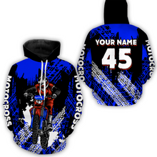 Load image into Gallery viewer, Custom Blue Motocross Jersey for Men Women Upf30+ Dirt Bike Shirt Racing Jersey| CTP102