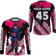 Load image into Gallery viewer, Custom Pink Motocross Jersey for Men Women Upf30+ Dirt Bike Shirt Racing Jersey| CTP102