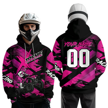 Load image into Gallery viewer, Personalized Atv Motocross Hoodie For Adult&amp;Kid Upf30+ Pink Quad Bike Shirt Off-Road Atv Mx Racing NHN012