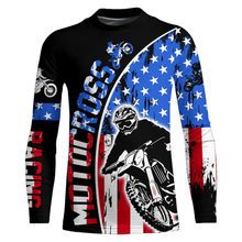 Load image into Gallery viewer, Adult&amp;Kid Custom American Flag Dirt Bike Jersey Motocross Jersey Upf30+ Motocross Shirt| CTP77