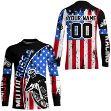 Load image into Gallery viewer, Adult&amp;Kid Custom American Flag Dirt Bike Jersey Motocross Jersey Upf30+ Motocross Shirt| CTP77