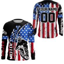 Load image into Gallery viewer, Adult&amp;Kid Custom American Flag Dirt Bike Jersey Motocross Jersey Upf30+ Motocross Shirt| CTP77