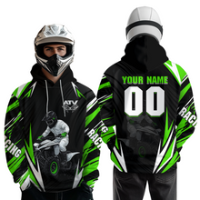Load image into Gallery viewer, Green Atv Motocross Hoodie Adult Youth Kid Upf30+ Custom Quad Bike Shirt Boys Girls Extreme Off-Road Racing Hooded  NHN011