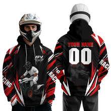 Load image into Gallery viewer, Red Atv Motocross Hoodie Adult Youth Kid Upf30+ Custom Quad Bike Shirt Boys Girls Extreme Off-Road Racing Hooded  NHN011
