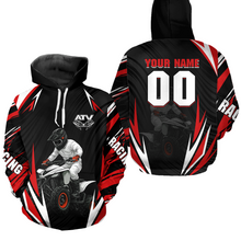 Load image into Gallery viewer, Red Atv Motocross Hoodie Adult Youth Kid Upf30+ Custom Quad Bike Shirt Boys Girls Extreme Off-Road Racing Hooded  NHN011