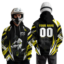 Load image into Gallery viewer, Yellow Atv Motocross Hoodie Adult Youth Kid Upf30+ Custom Quad Bike Shirt Boys Girls Extreme Off-Road Racing Hooded  NHN011