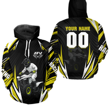 Load image into Gallery viewer, Yellow Atv Motocross Hoodie Adult Youth Kid Upf30+ Custom Quad Bike Shirt Boys Girls Extreme Off-Road Racing Hooded  NHN011
