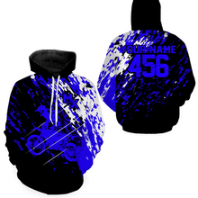 Load image into Gallery viewer, Custom Dirt Bike Hoodie Blue Motocross Hoodie Mens Women Motocross Hooded Jersey| CTP20