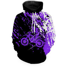 Load image into Gallery viewer, Custom Dirt Bike Hoodie Purple Motocross Hoodie Mens Women Motocross Hooded Jersey| CTP20