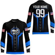 Load image into Gallery viewer, Adult&amp;Kid Blue Custom Dirt Bike Jersey Motocross Jersey Upf30+ Motocross Shirt| CTP78