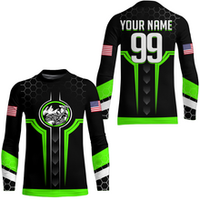 Load image into Gallery viewer, Adult&amp;Kid Green Custom Dirt Bike Jersey Motocross Jersey Upf30+ Motocross Shirt| CTP78