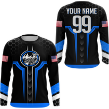Load image into Gallery viewer, Adult&amp;Kid Blue Custom Dirt Bike Jersey Motocross Jersey Upf30+ Motocross Shirt| CTP78