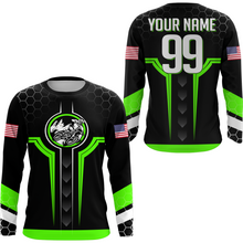 Load image into Gallery viewer, Adult&amp;Kid Green Custom Dirt Bike Jersey Motocross Jersey Upf30+ Motocross Shirt| CTP78