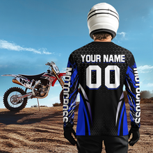 Load image into Gallery viewer, Custom Blue Motocross Shirts Racing Jersey UPF30+ Dirt Bike Jersey Kid Men Women DNT08