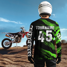 Load image into Gallery viewer, Custom Green Motocross Jersey Racing Shirts UPF30+ Dirt Bike Jersey Kid Men Women DNT09
