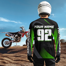 Load image into Gallery viewer, Custom Green Motocross Shirts Racing Jersey UPF30+ Dirt Bike Jersey Kid Men Women DNT07