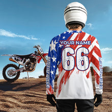Load image into Gallery viewer, Custom American Flag Motocross Jersey Dirt Bike Racing Shirts for Men Kid Women XM349