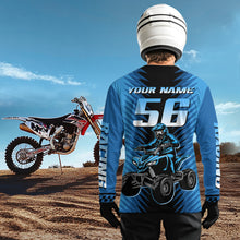 Load image into Gallery viewer, Blue ATV Motocross Racing Jersey Custom ATV Shirts Kid Women Men Quad Jersey MX110