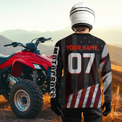 Custom ATV Motocross Jerseys UPF30+ Quad Bike Shirt Racing Adult Youth Kid American Flag Dirt Bike Jersey NHN005
