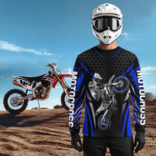 Load image into Gallery viewer, Custom Blue Motocross Shirts Racing Jersey UPF30+ Dirt Bike Jersey Kid Men Women DNT08