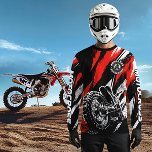 Personalized Red Motocross Racing Jersey Men Women Kid Upf30+ Dirt Bike Jersey Shirt Racing Jersey DNT03