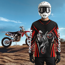 Load image into Gallery viewer, Custom Red Motocross Shirts Racing Jersey UPF30+ Dirt Bike Jersey Kid Men Women DNT08