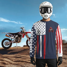 Load image into Gallery viewer, American Flag Motocross Jersey Custom for Kid Men Women Patriotic Dirt Bike Shirt XM333