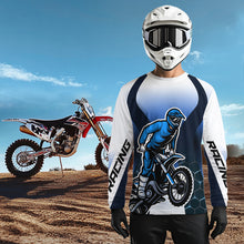 Load image into Gallery viewer, Custom Blue Motocross Jersey Youth Dirt Bike Shirt Men Kid Women Motorcycle Shirts XM340