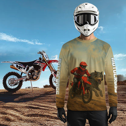 Wolf Motocross Jersey Custom Dirt bike Shirts Men Kid Women Motorcycle Riding Shirt XM398