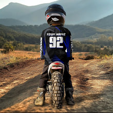 Load image into Gallery viewer, Custom Blue Motocross Shirts Racing Jersey UPF30+ Dirt Bike Jersey Kid Men Women DNT07