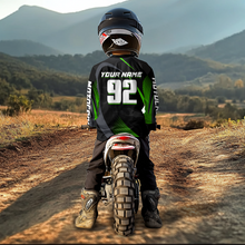 Load image into Gallery viewer, Custom Green Motocross Shirts Racing Jersey UPF30+ Dirt Bike Jersey Kid Men Women DNT07