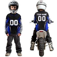 Load image into Gallery viewer, Blue Dirt Bike Jersey Off-Road Shirt Custom Youth Motocross Jersey UPF30+ Kid Men Women DNT82