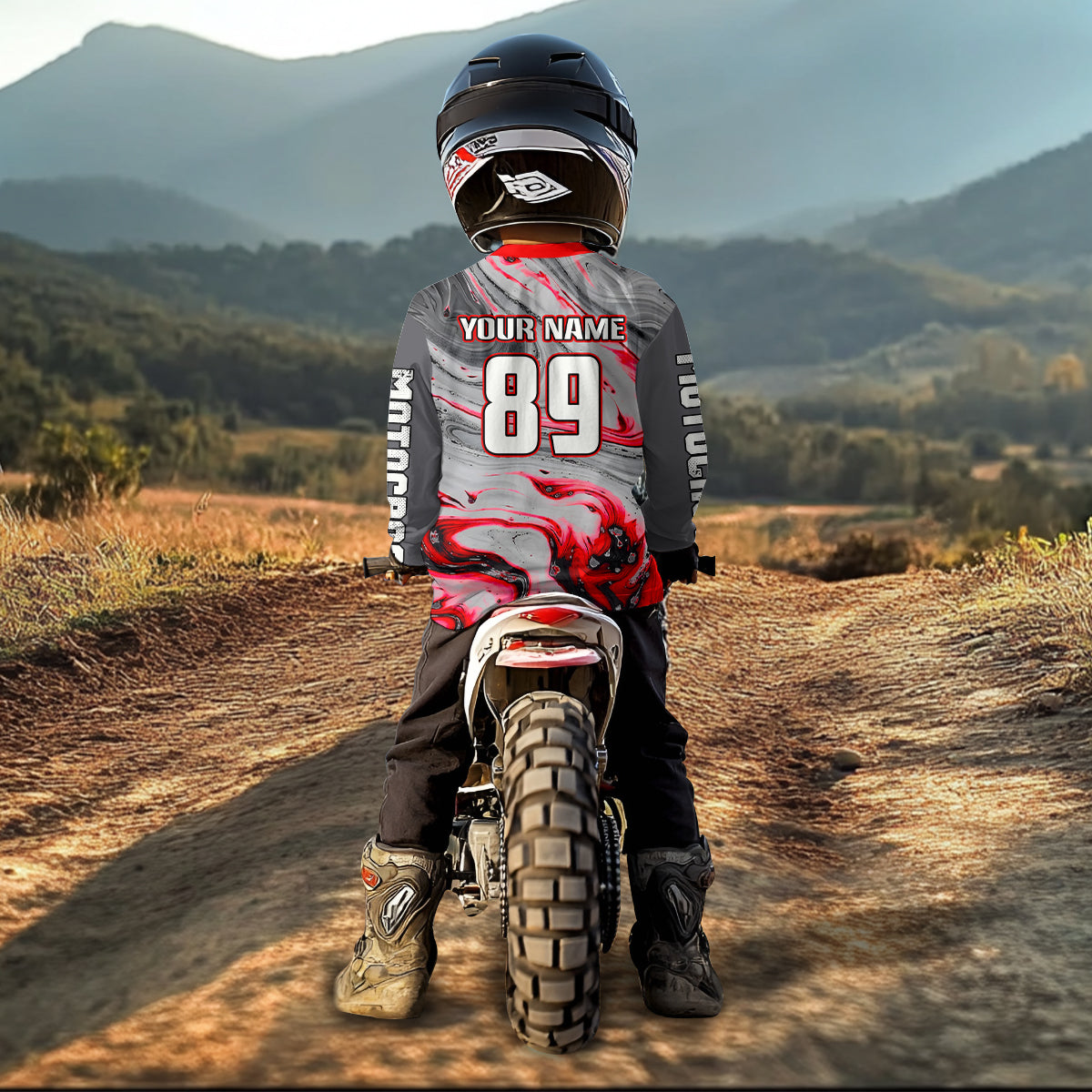 Grey&Pink Motocross Jersey Custom Dirt Bike Shirts for Men Kid Women Racing Shirt XM394