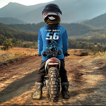 Load image into Gallery viewer, Blue ATV Motocross Racing Jersey Custom ATV Shirts Kid Women Men Quad Jersey MX110