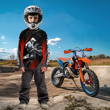 Load image into Gallery viewer, Custom Red Motocross Shirts Racing Jersey UPF30+ Dirt Bike Jersey Kid Men Women DNT07