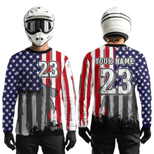 Load image into Gallery viewer, Youth US Flag Dirt Bike Jersey Off-Road Shirt Custom Motocross Jersey UPF30+ Kid Men Women DNT80