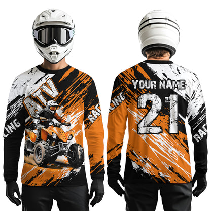 Orange Atv Motocross Jersey Custom Off-Road Quad Bike Shirt For Men Women Kid Youth Mx Dirt Bike NHN006