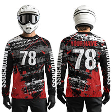 Load image into Gallery viewer, Youth Red Dirt Bike Jersey Off-Road Shirt Custom Motocross Jersey UPF30+ Kid Men Women DNT81