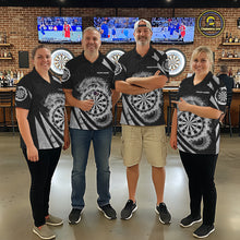 Load image into Gallery viewer, Silver Flames Dragon Dartboard Women Darts Polo Shirt Custom Dragon Team Dart League Shirt NYN2069