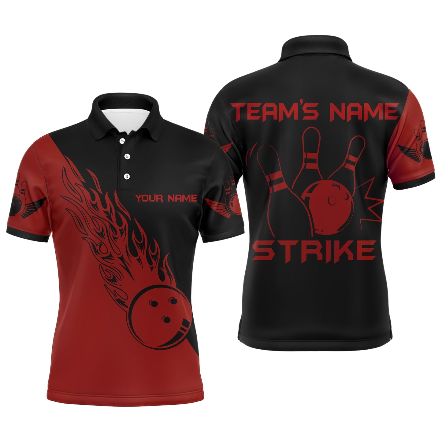 Strike Bowling Polo Shirt For Men Custom Bowling Jersey Bowing Team Shirts BDT192