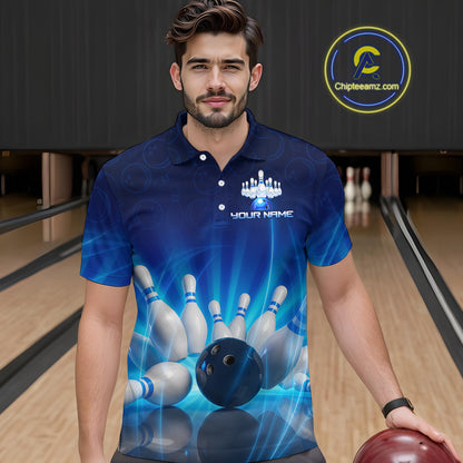 Custom Lightning Bowling Jersey for Men Bowling Team Shirts Bowling Uniform Polo & 1/4 Zip HNT164