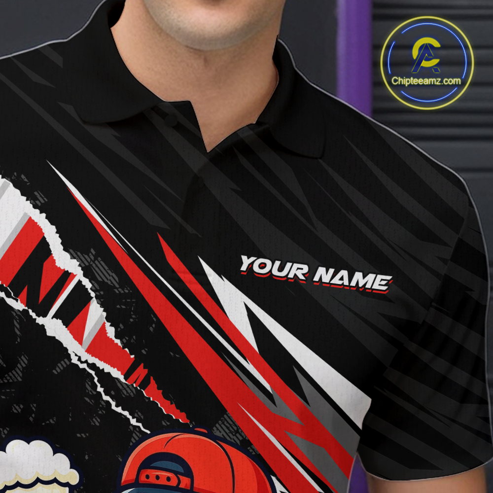 Custom Red Beer Bowling Jersey for Men Bowling Team Shirts Bowling Uniform Polo & 1/4 Zip HNT133