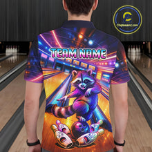 Load image into Gallery viewer, Funny Raccoon Bowling for Men Custom Bowling League Jersey Polo &amp; 1/4-Zip Bowling Outfit QZT903