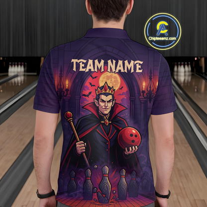 Custom Vampire Bowling Team Shirt Polo & Quarter-Zip Bowling League Jersey for Men Outfit QZT752