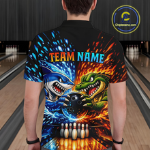 Load image into Gallery viewer, Custom Flame Shark and Alligator Bowling Jersey for Men Bowling Uniform Bowling Team Shirts HNT248