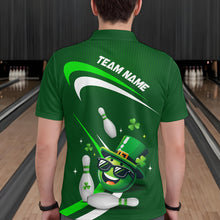 Load image into Gallery viewer, Custom Green St Patrick Day Bowling Shirt Lucky Funny Polo Bowling Jersey QZT623